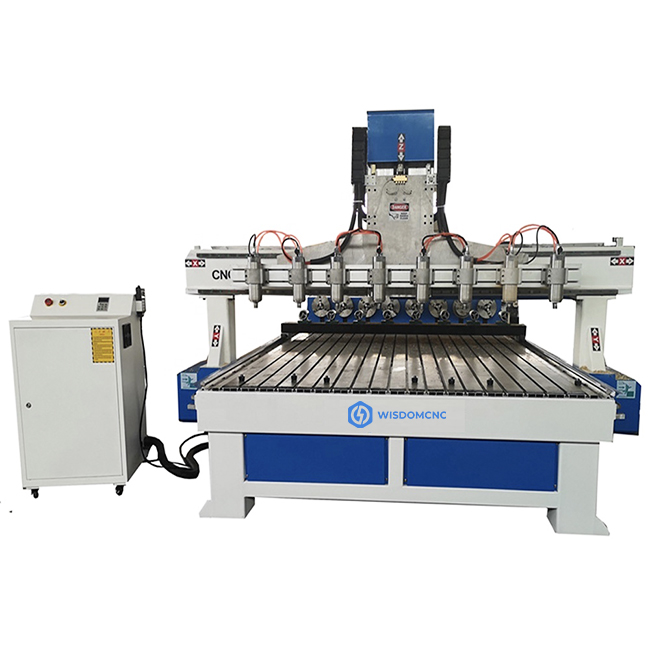 WS-D1625 Multi-heads Rotary Wood CNC Router For Furniture Legs 3D Relief Carving
