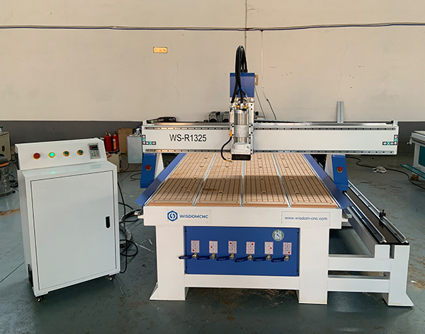 WS-R1325 Wood CNC Router with 4th Rotary Axis on the table side