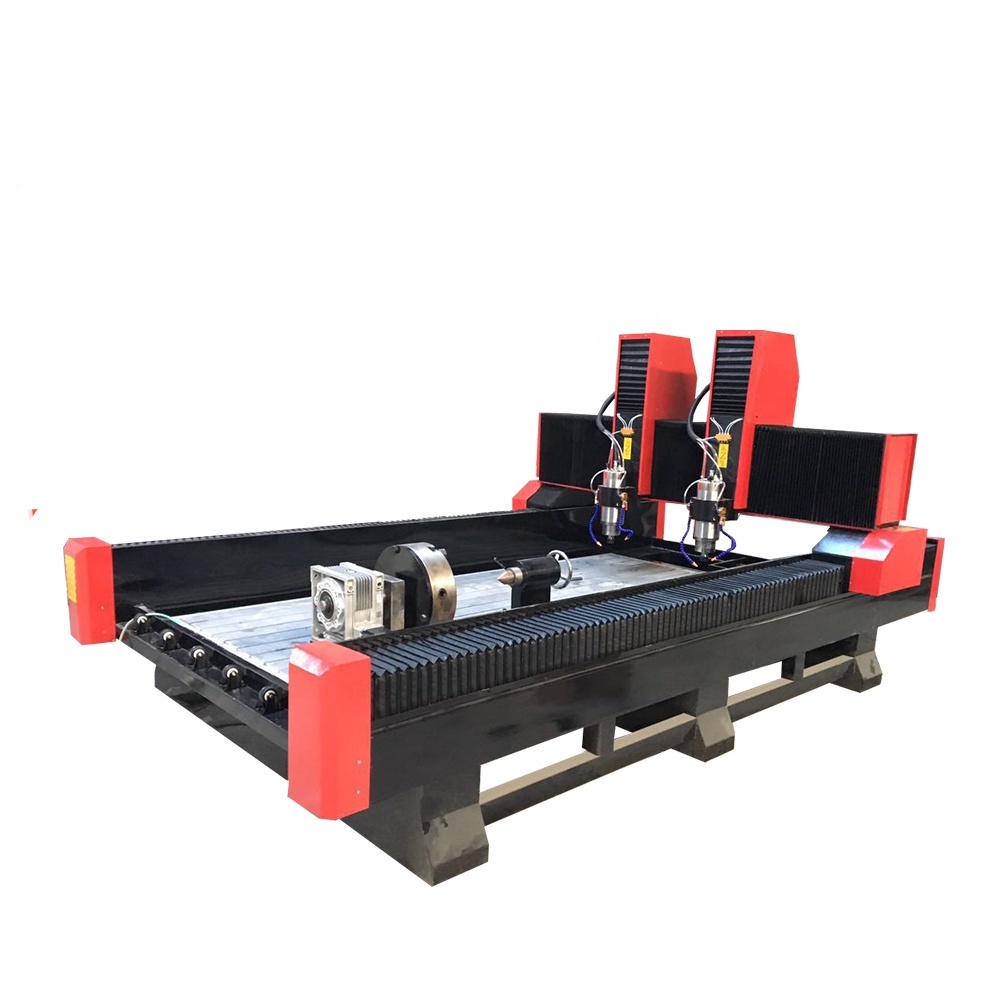 WS-S1530 Dual head Stone CNC Router For 3d Stone Engraving Carving