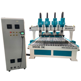 WS-2030-4D Multi Head 4 Axis Rotary CNC Router For 3D Carving
