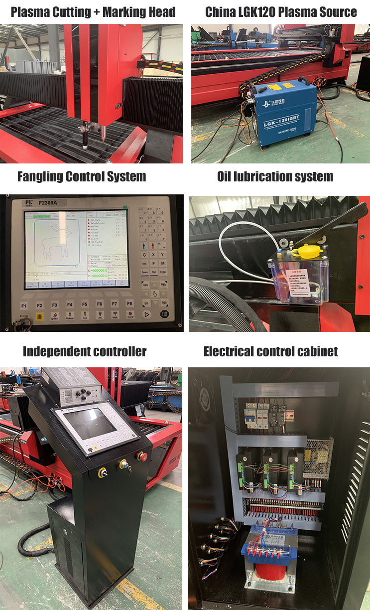 plasma cutting machine with marking details