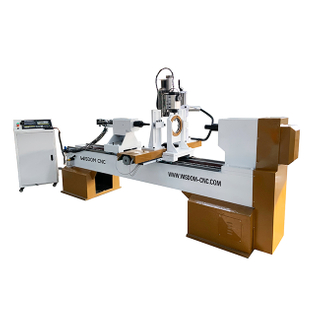 WS-L1530-4S Single Axis CNC Wood Lathe with Engraving Spindle