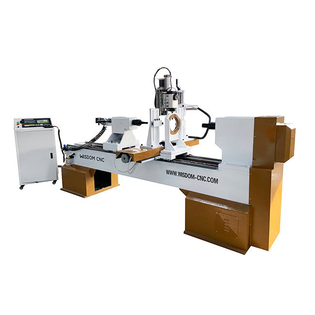 WS-L1530-4S Single Axis CNC Wood Lathe with Engraving Spindle