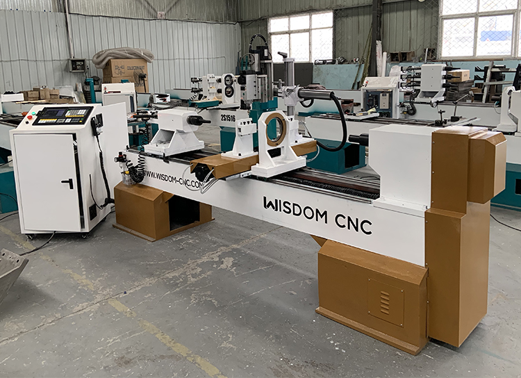 WS-L1530-4S 4 axis CNC wood lathe with engraving spindle