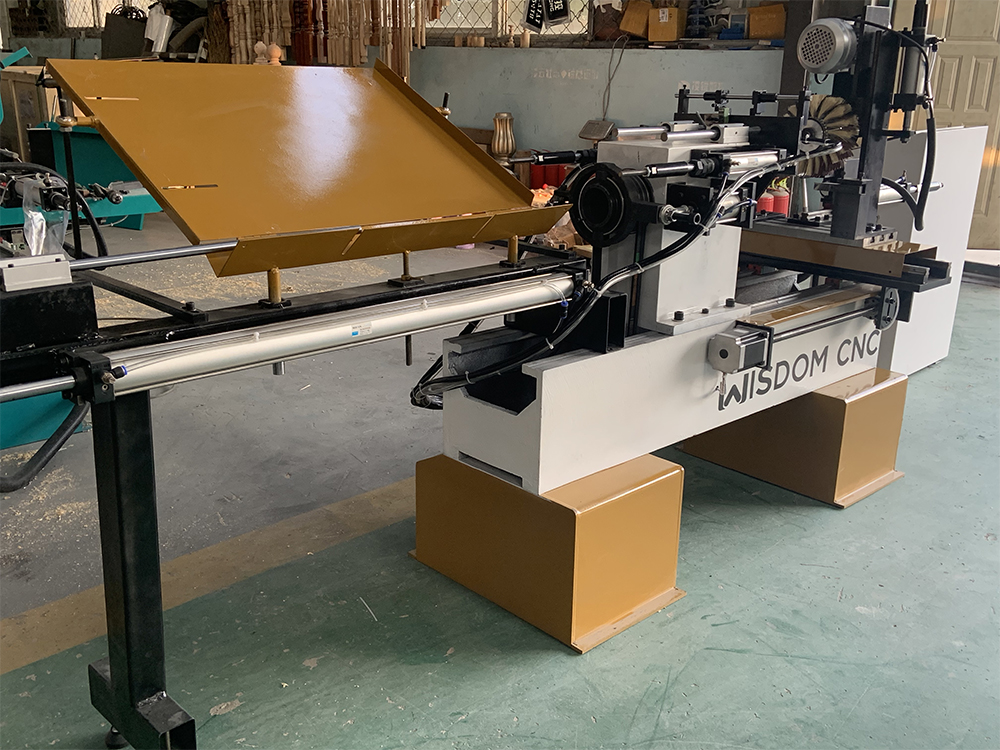 small wood lathe storage area