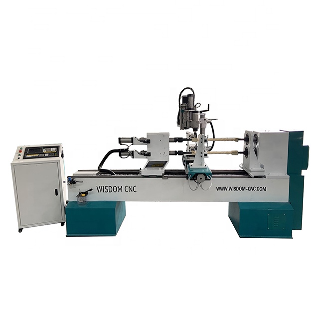 WS-L1516-4S CNC Wood Lathe Machine with 4 Axis Engraving Spindle