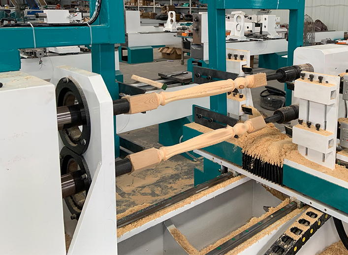 double axis wood lathe