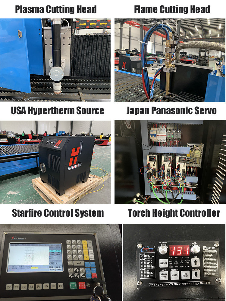 2mx6m Hypertherm 200A Table Plasma Cutting Machine WISDOM CNC