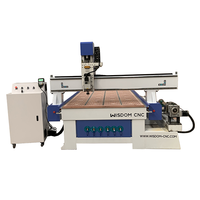 WS-R1325 4 Axis Wood Rotary CNC Router for 3D Sculpture Cylinder Engraving