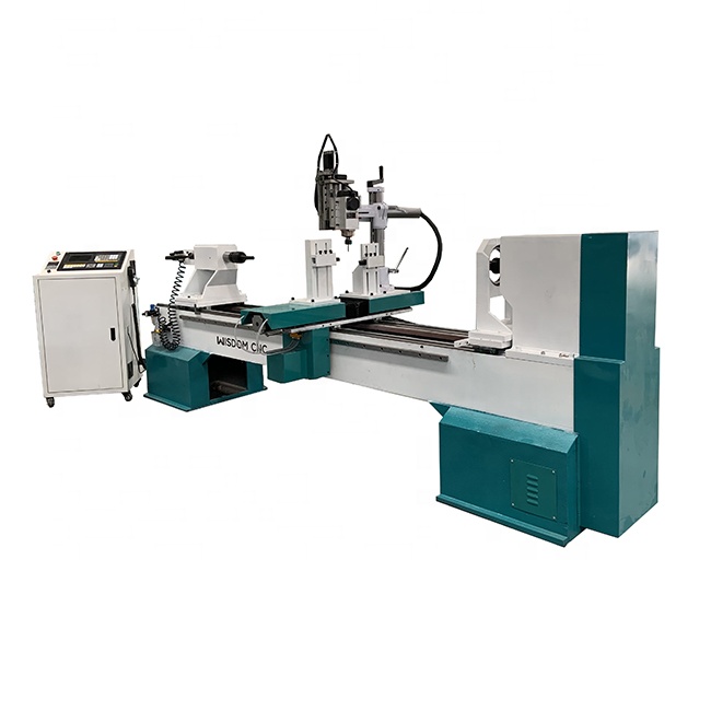 WS-L1530-4S Single Axis CNC Wood Lathe with Engraving Spindle