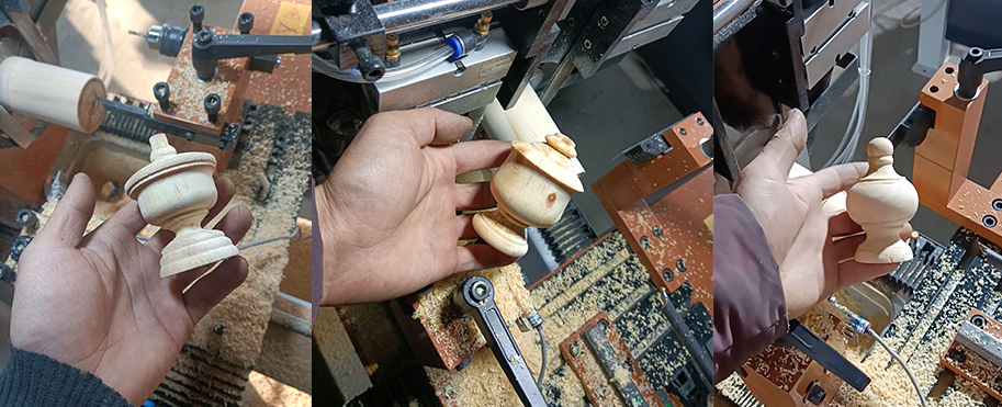 auto feeding wood lathe sample